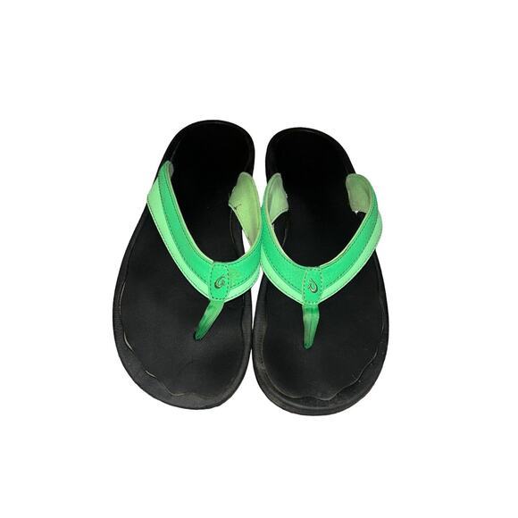 Olukai Ohana Flip Flops Womans Size 11 Light And Dark Green Thong Sandal - Picture 2 of 11